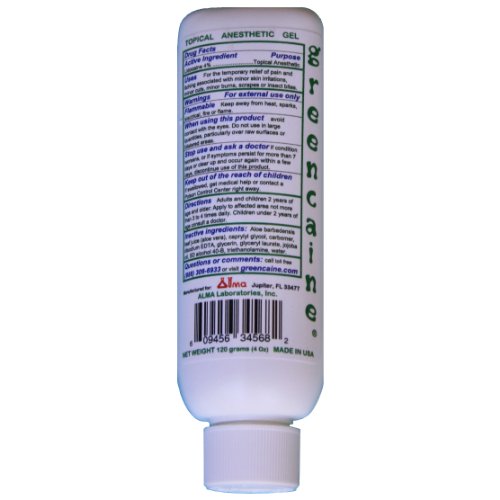 Laser Hair Removal Lidocaine Gel GREENCAINE 4 Oz Topical Anesthetic proven more effective than Emla Numbing Cream... image